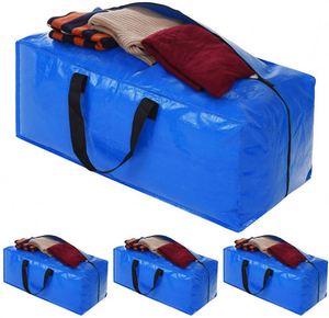 Extra Large Polypropylene PP Woven Moving Storage Bags Heavy Duty Zippers Sewing Technics <b>Foldable</b> for Home Organization - Product Image 1