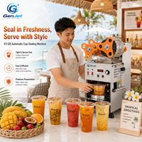 Selladora Automática de Vasos Gen Jet ET-Q9 con Contador Digital, Alineación de Película, 90mm 95mm, para Vasos de Acero Inoxidable, Papel y Plástico, 220V 360W