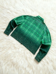 <span class=keywords><strong>Camicia</strong></span> a maniche lunghe personalizzata OEM <span class=keywords><strong>camicia</strong></span> a quadri in cotone con strass stampa di <span class=keywords><strong>lino</strong></span> per gli uomini - Product Image 3