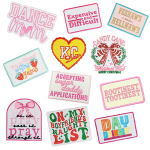 Personnalisé Rose Joyeux Noël Danse <span class=keywords><strong>Maman</strong></span> Prier Patch Brodé Fer-Sur Fleur pour Vêtements Chapeau Décoration En Gros Sergé Personnalisé - Product Image 1