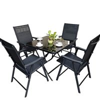 Ensemble table et chaises pliantes en métal pour l'extérieur, portable pour les patios, les balcons, les jardins et les salons de thé