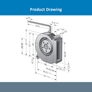 Ventilador Centrífugo Mini DC eBm-papst RLF35-8/12N 24V 51*51*15mm, Ventilador de Enfriamiento de Curva Directa para Equipos Industriales - Product Image 4