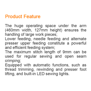 Stitch 9mm Long Arm Direct Drive Lockstitch <b>Sewing</b> Machine for <b>Sewing</b> <b>Bags</b>, Suitcases, Cushions, - Product Image 2