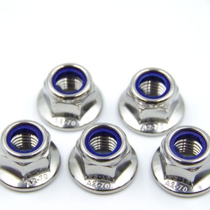 Écrou de blocage en nylon à bride en acier inoxydable Tateshina M3 M4 M5 M6 M8 A2-70 DIN6926 hexagonal métrique antidérapant - Product Image 1