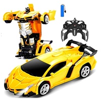 Coche Teledirigido Transformable KK Best de 36 cm (14 Pulgadas), Juguete de Robot Deformable, Nuevo y Mejor Regalo de Navidad para Niños, Ensamblaje con Control Remoto