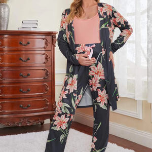 <span class=keywords><strong>Ropa</strong></span> de maternidad, pijamas para mujer, bata con estampado Floral y pantalones de cintura elástica ajustable, Conjunto de pijama, <span class=keywords><strong>ropa</strong></span> de descanso, conjuntos para mujer - Product Image 2