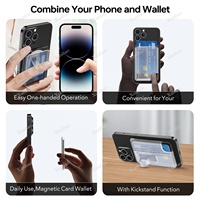 Dompet Magnetik dengan Pegangan Kartu, Penyangga Kartu, dan Penyangga Ponsel untuk Dompet Mag-Safe untuk Apple iPhone 17 16