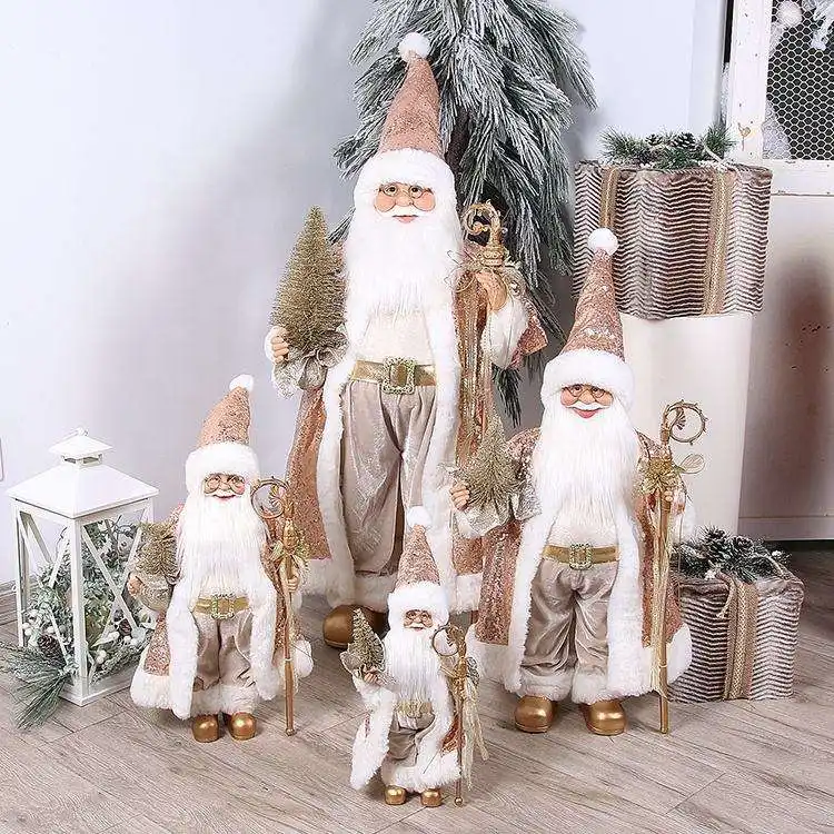 Groothandel Kerstman Kerst 30Cm Levensgrote Vakantie Decoratie Santa Claus Met Pailletten Speciaal Design