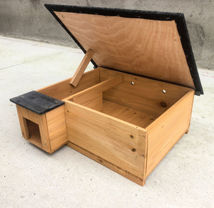 Casa riccio in legno moderna all'aperto gabbia per animali piccoli animali ibernazione rifugio e stazione di alimentazione - Product Image 2