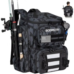 Sac à dos de pêche avec porte-cannes, échantillon gratuit, en tissu Oxford 900D résistant à l'eau, grand sac de rangement pour matériel de pêche - Product Image 1
