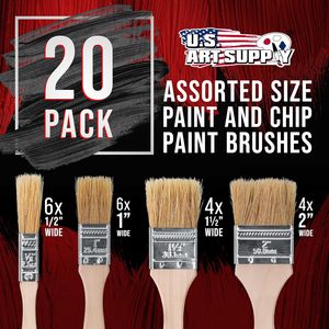 US Art Supply – Lot de 20 pinceaux de peinture et de traçage de tailles variées pour peinture, teintures, <span class=keywords><strong>vernis</strong></span>, colles et gesso - Product Image 5