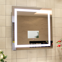 Miroir de salle de bain moderne sans cadre avec éclairage frontal LED Smart TV 3000-6000K, interrupteur tactile, indice de protection IP44, haut de gamme pour hôtel