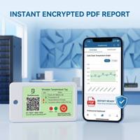 Registrador de Temperatura Inalámbrico Portátil Mini ZenMeasure de ABS con Sensor, IP67, Registro de 60 Días, Código QR y Reporte Instantáneo en PDF