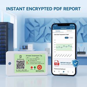 Registrador de Temperatura Inalámbrico Portátil Mini ZenMeasure de ABS con Sensor, IP67, Registro de 60 Días, Código QR y Reporte Instantáneo en PDF - Product Image 2