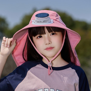 Cappello con Ventilatore Solare per Bambini, Regolabile, Protezione Solare, per Viaggi, Feste, Ciclismo, con Ampia Tesa e Protezione per <span class=keywords><strong>il</strong></span> Collo, Stile <span class=keywords><strong>Pescatore</strong></span> - Product Image 2