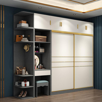 Armoire portable de luxe personnalisée pour chambre à coucher, dressing moderne en bois, placards de chambre