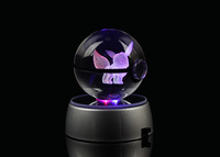 Envío Directo, Bola de Cristal con Grabado Láser 3D de Dibujos Animados, Bola de Cristal LED de Rayquaza, Juguete de Pokébola