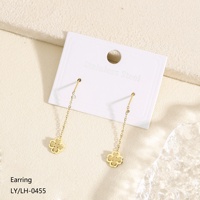 Nouveauté - Bijoux de haute qualité - Plaqué or 18 carats - Acier inoxydable - Longues boucles d'oreilles pendantes en forme de papillon pour femmes