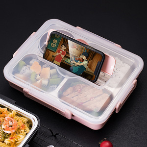 Lonchera Portátil con 4 Compartimentos, Lonchera Bento para Adultos, para Almacenamiento de Alimentos, Gran Venta - Product Image 5