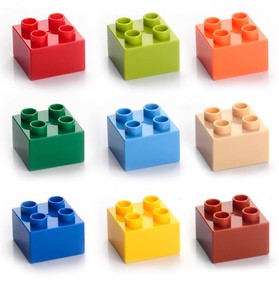 Bloques de Construcción Educativos DIY DUPLO D2x2 de Plástico ABS, Color Personalizado, Certificación ASTM/EN71, Paquete a Granel, Edades 3+, Venta al Por Mayor BLOCKMOC - Product Image 1