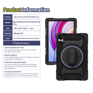 สำหรับ <span class=keywords><strong>Xiaomi</strong></span> redmi Pad 2 Pro 12.1นิ้วเคสแท็บเล็ตซิลิโคนกันกระแทกทนทานมีสายคล้องไหล่แบบหมุนได้ - Product Image 6