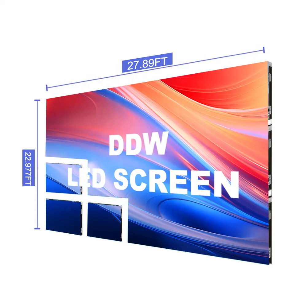 DDW Panel Ledwall HD 4K, layar Display Led dalam ruangan Splicing mulus P1.9 P1.25 P1.56 P1.8 performa tinggi
