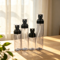 Flacon pulvérisateur cosmétique plat en PET dépoli avec logo personnalisé 100ml 120ml 150ml 200ml Pompe dorée et noire marron pour savon liquide