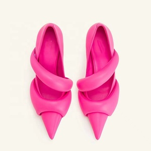 Sandales à talons hauts pour femmes, à bout pointu, avec bride supérieure rembourrée et fermeture à crochet, couleurs personnalisables, style sexy - Product Image 5