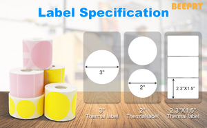 IPRT BEEPRT Nhãn Dán Màu Tròn 2/3 Inch Giấy Mã Hóa Giấy Cuộn Nhãn Nhiệt Để Vận Chuyển Máy In Nhãn - Product Image 4