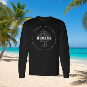 Camiseta de manga larga vintage con diseño de palmera del Caribe, isla tropical, Bimini Bahamas - Product Image 3