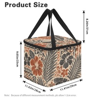 Sac à lunch isotherme personnalisé imprimé avec des feuilles de cocotier, motif botanique tropical pour le transport des aliments