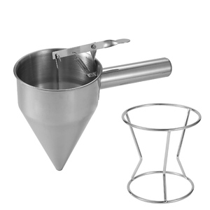 Corong Bola Gurita Kaliber 8mm 600ml Dispenser Masak Stainless Steel untuk Adonan Kue Pancake dengan Rak - Product Image 2
