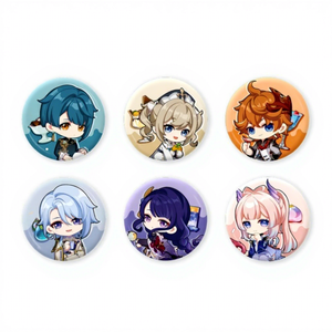 Authentique pendentif en peluche modèle militaire MiHoYo <span class=keywords><strong>Genshin</strong></span> Impact, badge autoportant Venti Zhongli Xiang pour bébés de 0 à 6 mois - Product Image 2