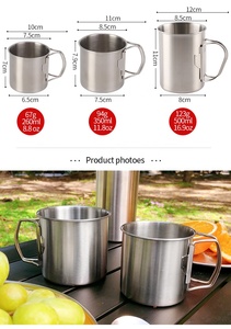 260ml 350ml 500ml Foldable Handle Camping Carabiner <strong>Coffee</strong> Drinking <strong>Folding</strong> Mug Stainless Steel Cup - Product Image 6