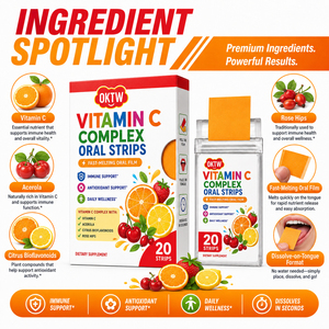 Tiras Orales de Vitamina C Compleja OEM de Disolución Rápida con Zinc para Apoyo Antioxidante, Sin Azúcar B2B - Product Image 4