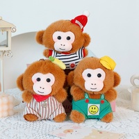 Porte-clés singe mignon en peluche, mini animal en peluche, pendentif de sac, poupée singe douce et moelleuse pour décoration de sac à dos, cadeau d'anniversaire ou de Noël