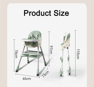 Nouveau 2025 Chaise haute pliante pour <span class=keywords><strong>bébé</strong></span> Chaise d'alimentation pour enfants Chaise de salle à manger pour <span class=keywords><strong>bébé</strong></span> avec roues réglables - Product Image 5
