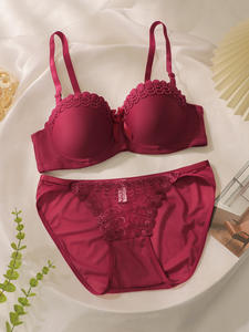 Ensemble de lingerie brodée papillon <span class=keywords><strong>pour</strong></span> filles, avec <span class=keywords><strong>soutien</strong></span>-<span class=keywords><strong>gorge</strong></span> à armatures et culottes, antidérapant et design sexy. - Product Image 3