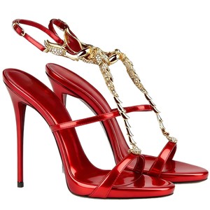 Sandali con tacco a spillo in vera pelle, stile romano, traforati con decorazioni metalliche, <span class=keywords><strong>tacchi</strong></span> alti alla moda per serate in discoteca e feste - Product Image 5