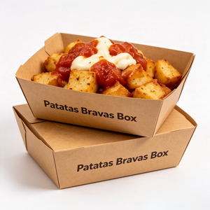 Caja de Snacks al por Mayor, <span class=keywords><strong>Tapas</strong></span> Españolas, Patatas Bravas, <span class=keywords><strong>Papas</strong></span> Fritas, Comida Callejera, Envases Desechables para Alimentos, Caja para Snacks - Product Image 1