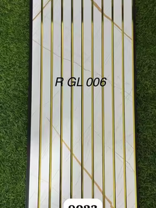 Fabricant de bâtiments en Chine, panneau mural rainuré en bois stratifié, ligne dorée, panneau en PVC cannelé - Product Image 3