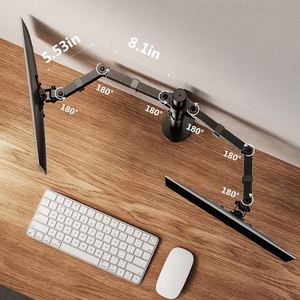 Dual Monitor <b>Desk</b> Mount, Heavy Duty Fully Adjustable Steel Stand, Holds 2 <b>Computer</b> Screens up to 30 Inches and Max 22lbs Each - Product Image 5