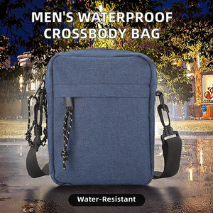 Custom Men's <b>Mini</b> Travel Handbag Durable Nylon Leisure Fashionable Crossbody Strap Sling Waterproof with Zipper Closure - Product Image 3