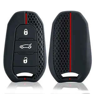 Housse de clé en silicone, porte-clés pour voiture, compatible avec Peugeot 3008 307 308 207 208 407 508 <span class=keywords><strong>206</strong></span> 2008 301 5008, compatible avec Citroën C2 C3 C4 C5 - Product Image 4