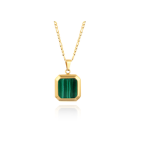 Collier pour homme plaqué or de haute qualité avec de nouveaux designs, pendentif en forme de cube de sucre, bijoux en pierres précieuses naturelles
