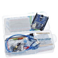 Kit de démarrage de base pour Arduino Uno Set R3 Kit de bricolage R3 carte/planche à pain électronique avec ensemble de composants de boîte de vente au détail
