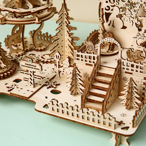 Nuovo <span class=keywords><strong>Puzzle</strong></span> in Legno Natalizio Transfrontaliero, Giocattolo Educativo, Ornamento da Scrivania Creativo, Tema Edifici, 50 Pezzi - Product Image 4