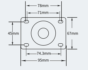 YTOP <span class=keywords><strong>4</strong></span> Zoll drehbares Nylon European Type Medium <span class=keywords><strong>Duty</strong></span> Lenkrad - Product Image 2