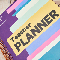 Organizador de aula A5 con logotipo personalizado, cuaderno encuadernado en espiral, planificador de profesores con reglas amplias y tapa dura, tamaño A6