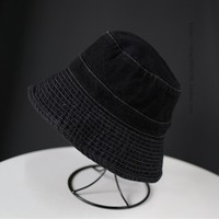 Nouveau Chapeau Bob en Jean Lavé Doux Anti-UV Respirant Unisexe Style Japonais Tendance Urbaine Estivale Amincissant le Visage